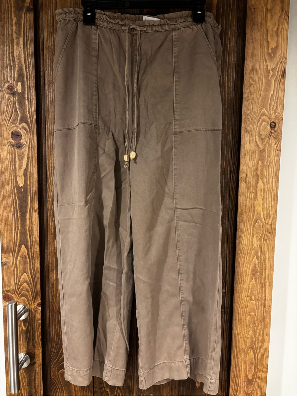 Joie Lyocell Wide Leg Pull On Drawstring Pant Large